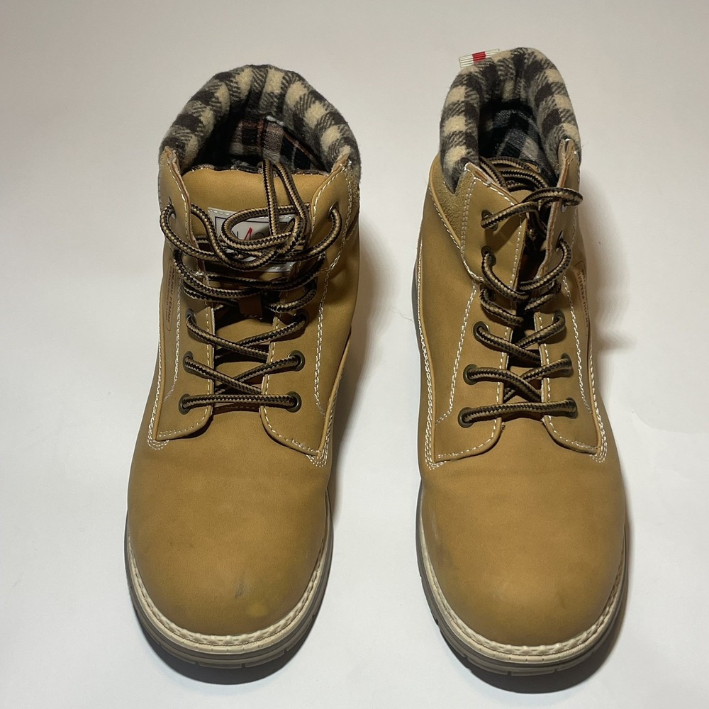 Anjou Femme Womens Brown Lace Up Round Toe Ankle Hiking Combat Snow BootSize 8